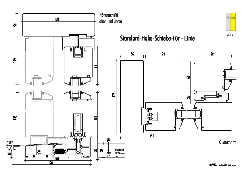 Standard Hebe-Schiebetueren - Linie